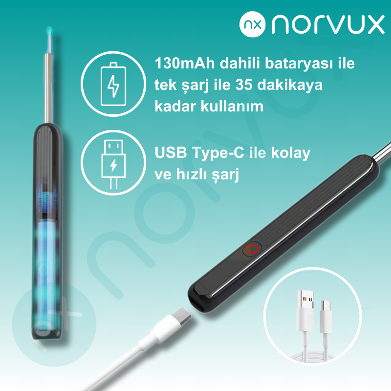 Norvux NE3 Görüntülü Kulak Temizleyici